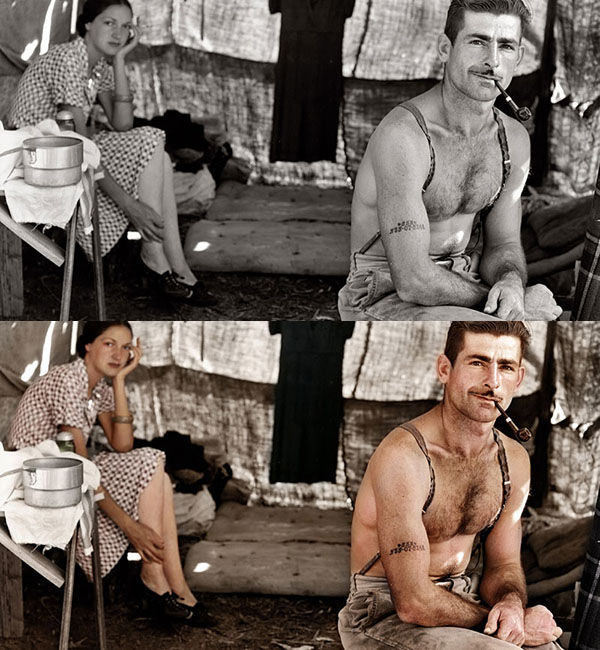 Fotos en blanco y negro coloreadas