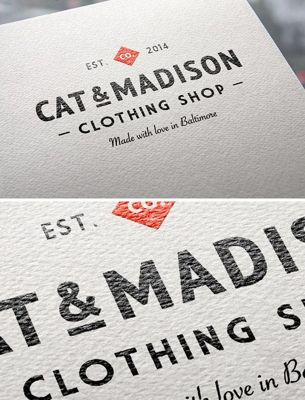 Mockup para logo impreso en papel